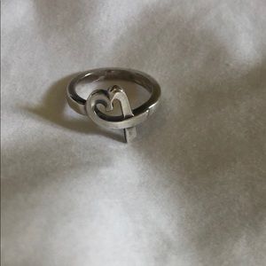 Tiffany loving heart ring size 7-8